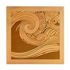 Waves Wave Ocean Sea Abstract Whimsical Abstract Art Wood Photo Frame Cube by Cowasu