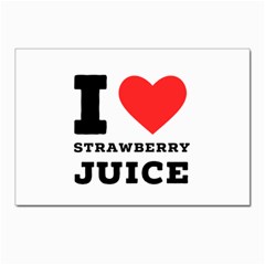 I Love Strawberry Juice Postcards 5  X 7  (pkg Of 10) by ilovewhateva