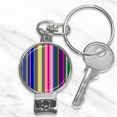 Pastel Colors Striped Pattern Nail Clippers Key Chain by Bangk1t