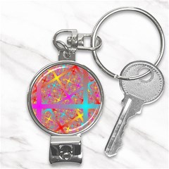 Geometric Abstract Colorful Nail Clippers Key Chain by Bangk1t