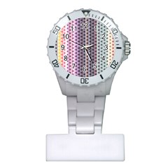 Triangle Stripes Texture Pattern Plastic Nurses Watch by Bangk1t