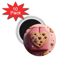 Cookies Valentine Heart Holiday Gift Love 1 75  Magnets (10 Pack)  by Ndabl3x