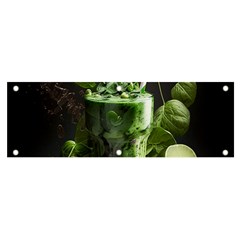 Drink Spinach Smooth Apple Ginger Banner And Sign 6  X 2  by Ndabl3x