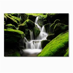 Waterfall Moss Korea Mountain Valley Green Forest Postcard 4 x 6  (pkg Of 10) by Ndabl3x