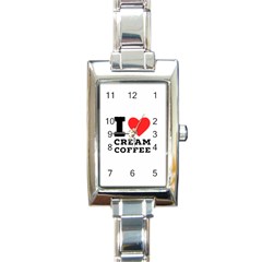 I Love Cream Coffee Rectangle Italian Charm Watch by ilovewhateva