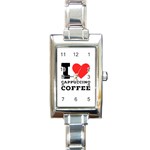 I love cappuccino coffee Rectangle Italian Charm Watch Front