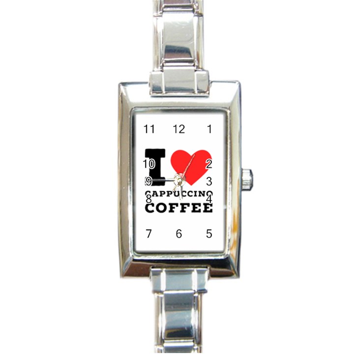 I love cappuccino coffee Rectangle Italian Charm Watch