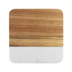 Blue Clouds Rain Raindrops Weather Sky Raining Marble Wood Coaster (square) by Wav3s