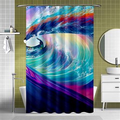 Wave Ocean Sea Tsunami Nautical Nature Water Shower Curtain 48  X 72  (small)  by Wav3s