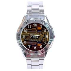 Processor Cpu Board Circuit Stainless Steel Analogue Watch by Wav3s