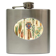 Egyptian Paper Papyrus Hieroglyphs Hip Flask (6 Oz) by Wav3s