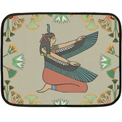 Egyptian Woman Wing Two Sides Fleece Blanket (mini) by Wav3s