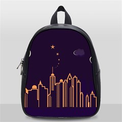 Skyscraper-town-urban-towers School Bag (small) by Wav3s