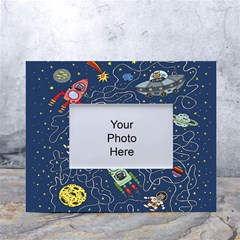 Cat-cosmos-cosmonaut-rocket White Tabletop Photo Frame 4 x6  by Wav3s