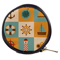 Nautical-elements-collection Mini Makeup Bag by Wav3s