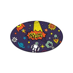 Vector Flat Space Design Background With Text Sticker (oval) by Wav3s