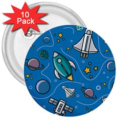 About-space-seamless-pattern 3  Buttons (10 Pack)  by Wav3s