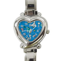 About-space-seamless-pattern Heart Italian Charm Watch by Wav3s