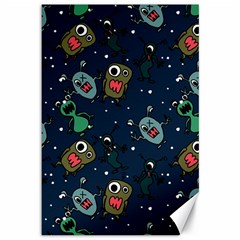 Monster-alien-pattern-seamless-background Canvas 12  X 18  by Wav3s