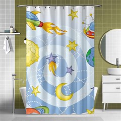 Science Fiction Outer Space Shower Curtain 48  X 72  (small)  by Ndabl3x