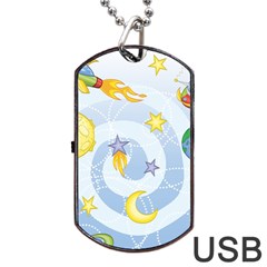 Science Fiction Outer Space Dog Tag Usb Flash (two Sides) by Ndabl3x