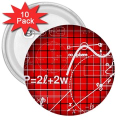 Geometry Mathematics Cube 3  Buttons (10 Pack)  by Ndabl3x