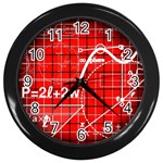 Geometry Mathematics Cube Wall Clock (Black) Front