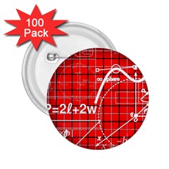 Geometry Mathematics Cube 2 25  Buttons (100 Pack)  by Ndabl3x