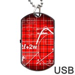 Geometry Mathematics Cube Dog Tag USB Flash (One Side) Front