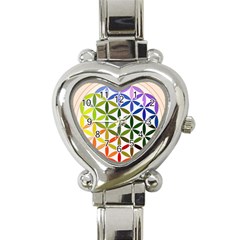 Mandala Rainbow Colorful Heart Italian Charm Watch by Ndabl3x