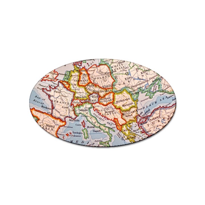 Map Europe Globe Countries States Sticker Oval (10 pack)