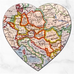 Map Europe Globe Countries States Jigsaw Puzzle (heart) by Ndabl3x