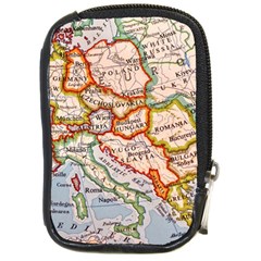 Map Europe Globe Countries States Compact Camera Leather Case by Ndabl3x