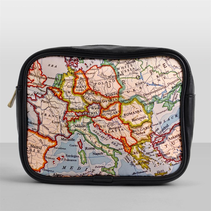 Map Europe Globe Countries States Mini Toiletries Bag (One Side)