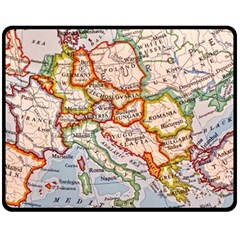 Map Europe Globe Countries States Fleece Blanket (medium) by Ndabl3x