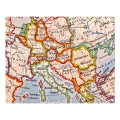 Map Europe Globe Countries States Two Sides Premium Plush Fleece Blanket (large) by Ndabl3x