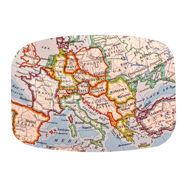 Map Europe Globe Countries States Mini Square Pill Box