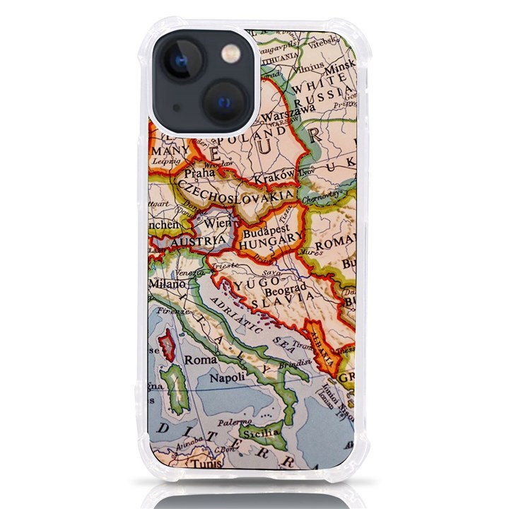 Map Europe Globe Countries States iPhone 13 mini TPU UV Print Case