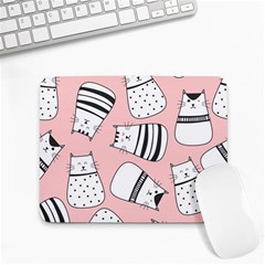 Cute Cats Cartoon Seamless-pattern Small Mousepad by Vaneshart