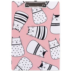 Cute Cats Cartoon Seamless-pattern A4 Acrylic Clipboard by Vaneshart