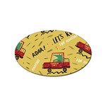 Childish-seamless-pattern-with-dino-driver Sticker Oval (10 pack) Front