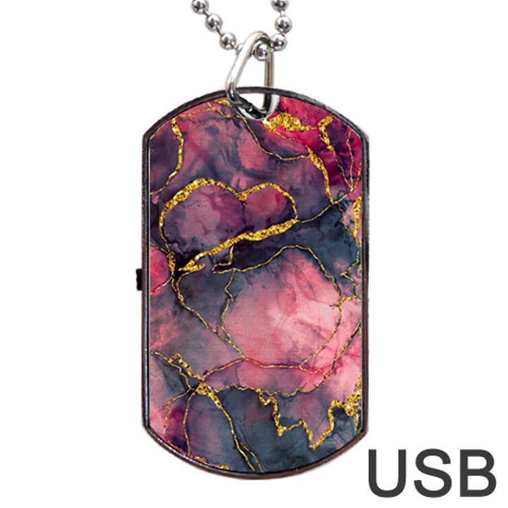 Pink Texture Resin Dog Tag USB Flash (Two Sides)