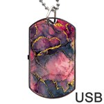 Pink Texture Resin Dog Tag USB Flash (Two Sides) Back