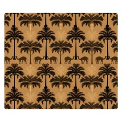 Camel Palm Tree Premium Plush Fleece Blanket (small) by Vaneshop