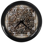 Zebra Abstract Background Wall Clock (Black) Front