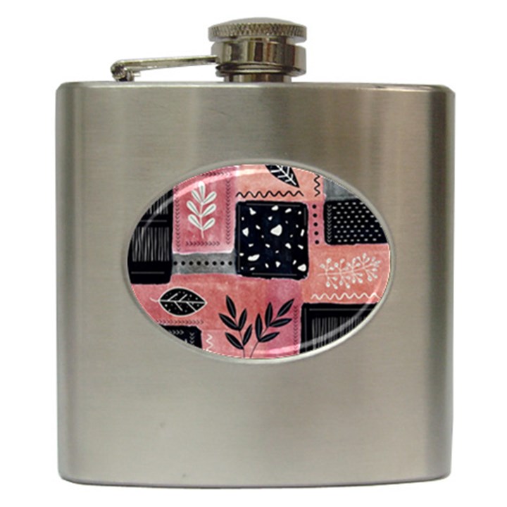 Floral Wall Art Hip Flask (6 oz)