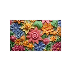 Flower Bloom Embossed Pattern Sticker Rectangular (100 Pack) by Vaneshop