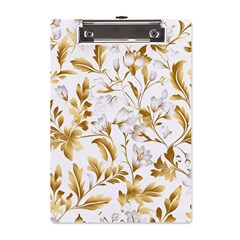 Flowers Gold Floral A5 Acrylic Clipboard by Vaneshop