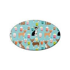 Chihuahua Bubble Kawaii Boba Tea Cute Dog Sticker (oval) by Wav3s