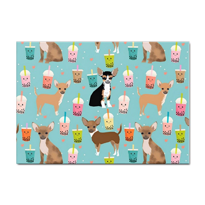 Chihuahua Bubble Kawaii Boba Tea Cute Dog Sticker A4 (100 pack)